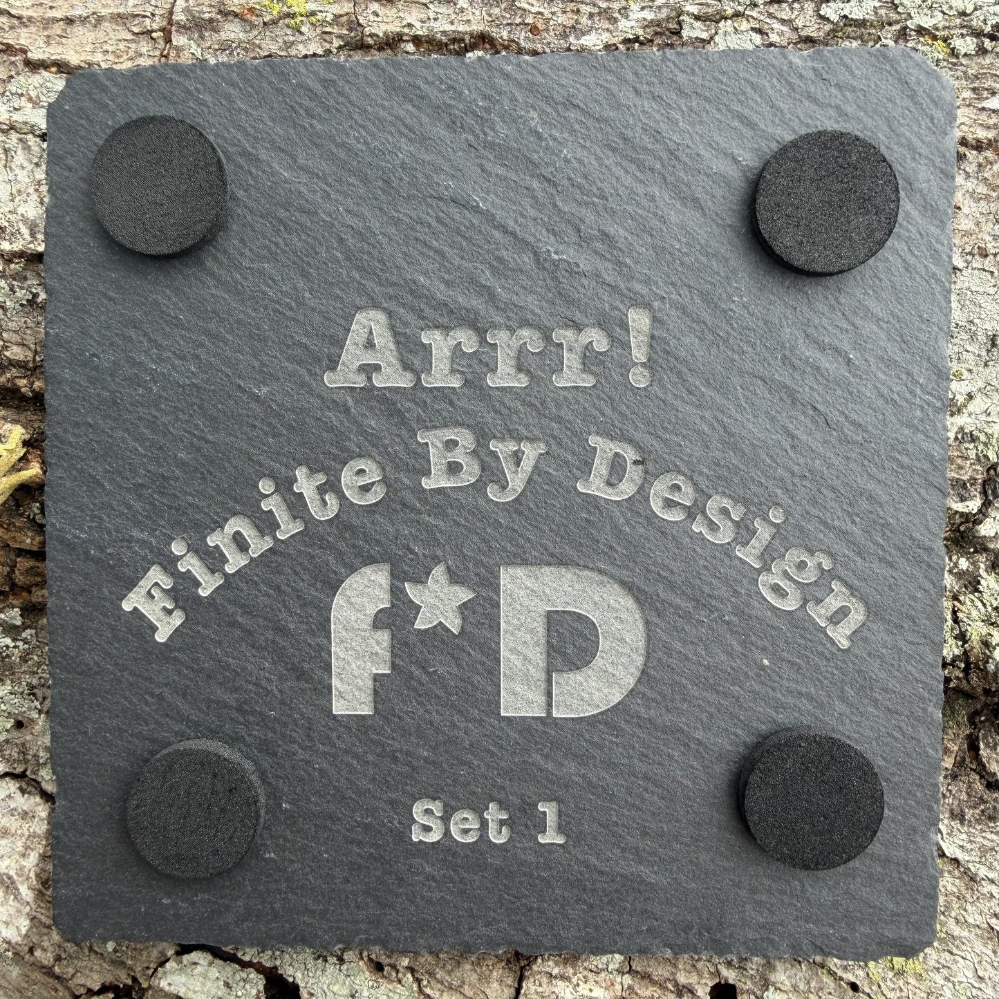 Bitcoin Pirate Skull Slate Coaster Set (4-Piece)